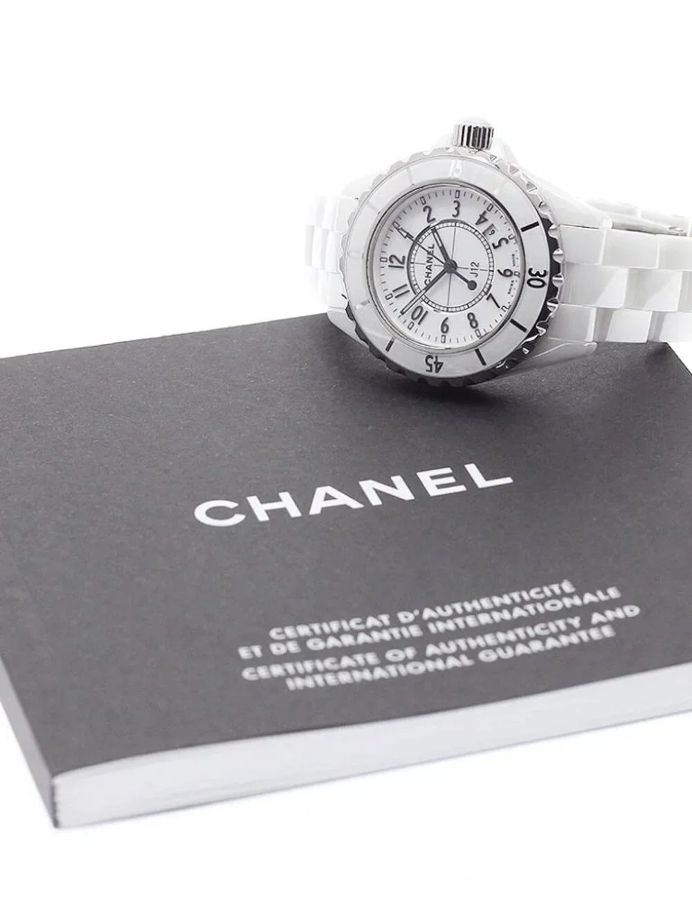 CHANEL J12 33mm H0968 White ceramic date white Dial Quartz Ladies Watch_923532